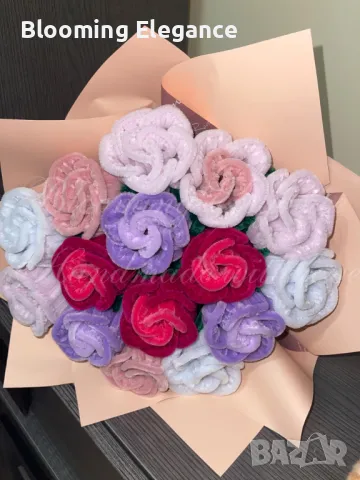 Вечни рози от плюшена тел, снимка 3 - Романтични подаръци - 49960930