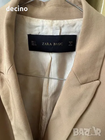 Бежово сако Zara Л размер, снимка 2 - Сака - 50434822