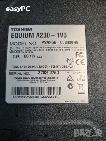 Toshiba EQUIUM A200-1V0 на части, снимка 6 - Части за лаптопи - 46100230