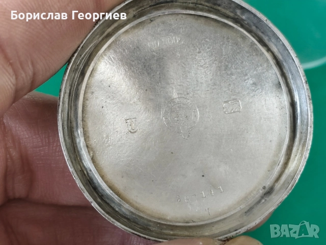 Стар сребърен джобен часовник календар Tavannes, снимка 6 - Антикварни и старинни предмети - 52522189