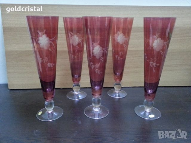 Ретро стъклени чаши , снимка 1 - Антикварни и старинни предмети - 46336760