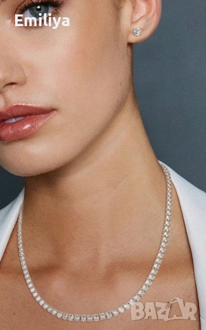 Елегантен тенис комплект бижута с Cubic Zirconia, снимка 2 - Бижутерийни комплекти - 53750470