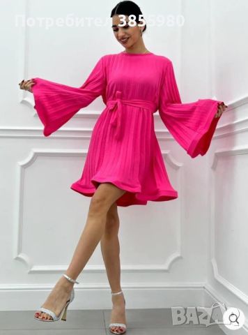 Дамски ефирни рокли с колан , снимка 3 - Рокли - 45522361