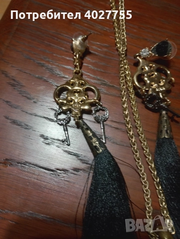 Колие с пискюли и обеци, снимка 2 - Бижутерийни комплекти - 52592670