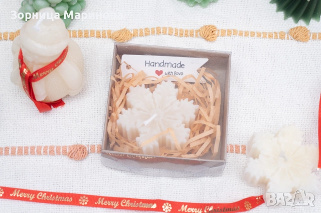 Коледни ароматни свещи, ръчна изработка, снимка 2 - Други - 52130779