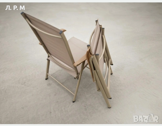 Градински комплект Маса и 4 стола сгъваеми Бежов, снимка 8 - Градински мебели, декорация  - 54061987