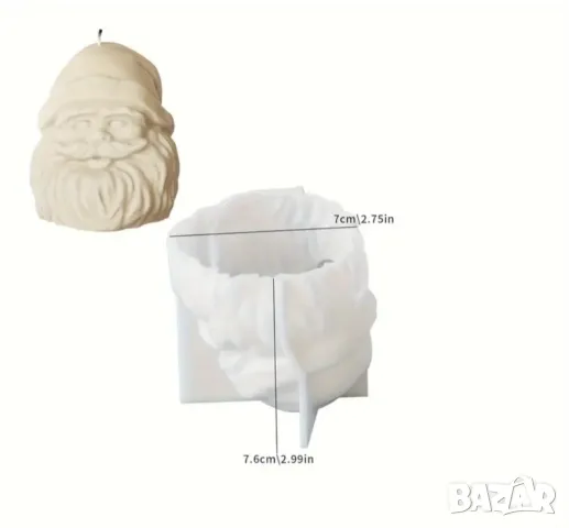 Молд дядо Коледа , снимка 4 - Форми - 50238410