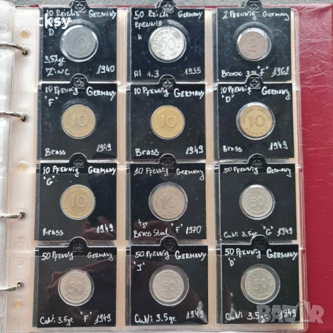 Колекция 180 бр монети в албум KaBe - Европа, Русия и др