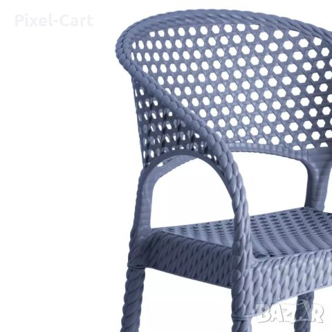 Градински комплект - маса и 2 стола в ратанов дизайн, снимка 5 - Маси - 46407958