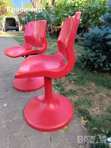 Винтидж въртящи се пластмасови столове. 60 лв. за бр. Има налични бройки, снимка 5 - Антикварни и старинни предмети - 51526353