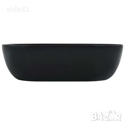 vidaXL Мивка, 45,5x32x13 см, керамична, черна（SKU:143916）, снимка 3 - Мивки - 48636385