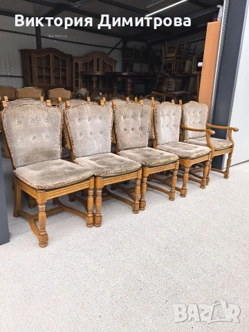 Комплект от 9 трапезни стола , снимка 2 - Столове - 54152220