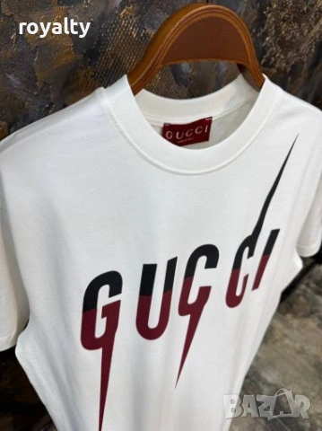 Gucci Нова Бяла Мъжка Тениска Гучи , снимка 4 - Тениски - 54100032