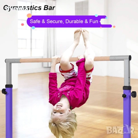 Гимнастически регулируем стоманен хоризонтален лост за гимнастика, снимка 6 - Фитнес уреди - 53527724