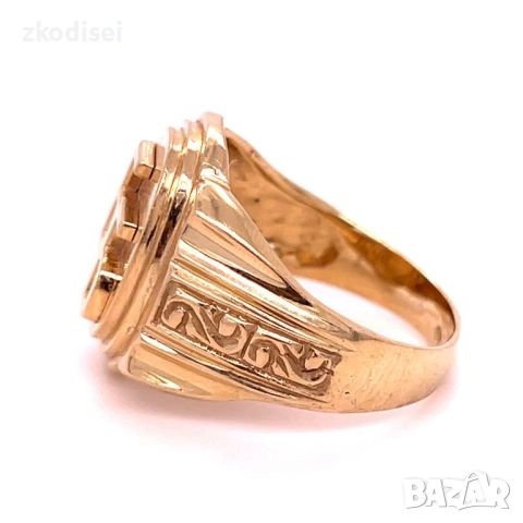 Златен мъжки пръстен 11,55гр. размер:67 14кр. проба:585 модел:36479-6, снимка 3 - Пръстени - 53197478