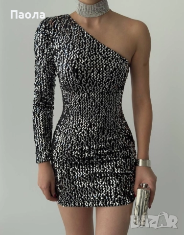 Дамска официална рокля с пайети