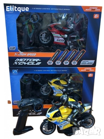 RC Спортен мотоциклет с дистанционно управление, снимка 4 - Коли, камиони, мотори, писти - 52650906