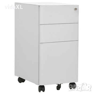 vidaXL Мобилен офис шкаф, светлосив, 30x45x59 см, стомана(SKU:335983, снимка 1 - Шкафове - 45886977