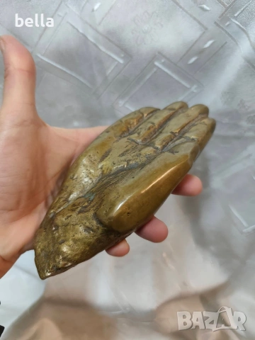 Автентична бронзова пластика „Ръка"- изключително масивна !, снимка 6 - Антикварни и старинни предмети - 53495274