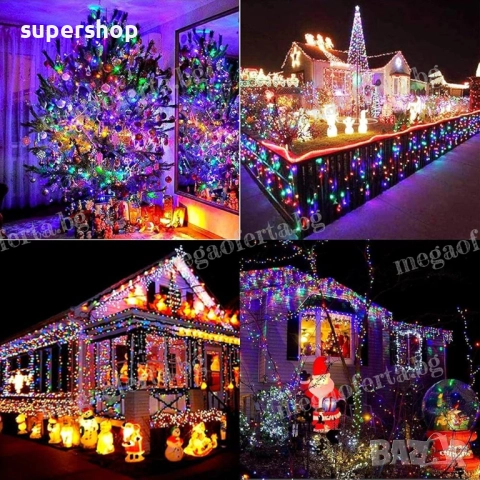 Светлинна верига 50м. от 250 Led коледни лампички RGB многоцветни, снимка 5 - Други - 52343954