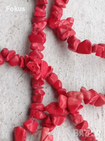 Стар дълъг гердан накит колие Корал, снимка 4 - Антикварни и старинни предмети - 53388645