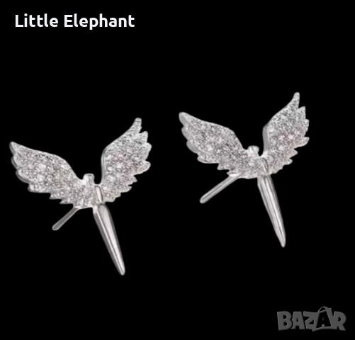 2026 Обеци кристали диаманти"Angel wings",колекция"Faith"/нови