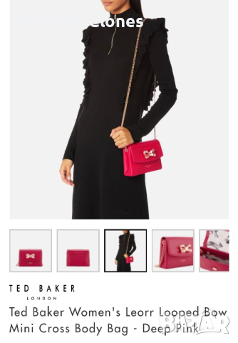 Дамска чанта Ted Baker Mini Across Body Bag with Bow, снимка 8 - Чанти - 45038653