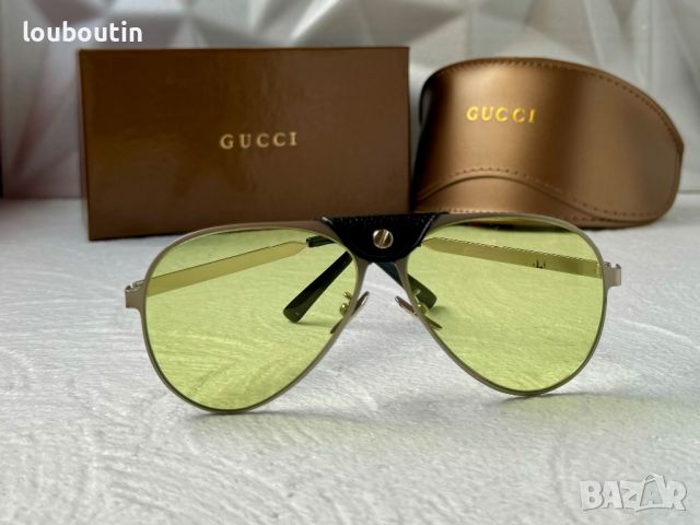 Gucci 2024 мъжки слънчеви очила авиатор с кожа 5 цвята, снимка 8 - Слънчеви и диоптрични очила - 45484592