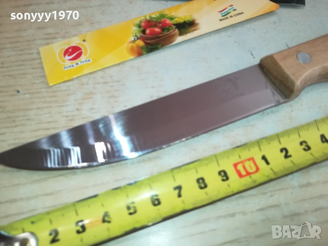 НОВ ОСТЪР НОЖ-ДЪРВЕНА ДРЪЖКА 3110251715, снимка 4 - Ножове - 52248587