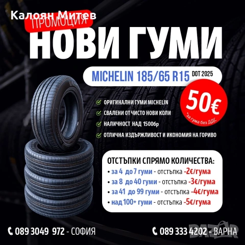 Промоция НОВИ летни гуми Michelin Primacy 4 DOT2025 - 185/65/15 H88 , снимка 4 - Гуми и джанти - 53647241