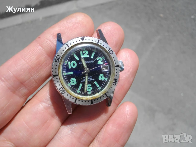 КОЛЕКЦИОНЕРСКИ ВОДОЛАЗЕН ЧАСОВНИК BESANCON DIVER , снимка 3 - Антикварни и старинни предмети - 51142341