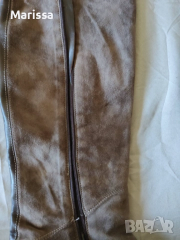 Италиански ботуши над коляното – естествен велур, Vera Cuoio, снимка 8 - Дамски ботуши - 53762972