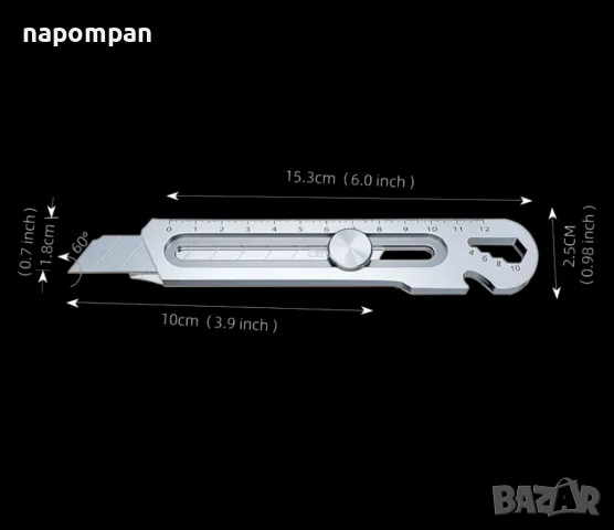7 в 1 Мултифункционален Метален Макетен Нож от Неръждаема Стомана, снимка 11 - Други инструменти - 48356100