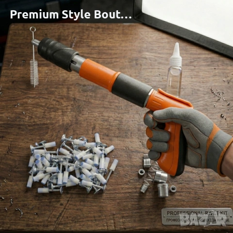 Професионален пистолет за забиване на пирони + 50 броя пирона, снимка 7 - Други инструменти - 54055536