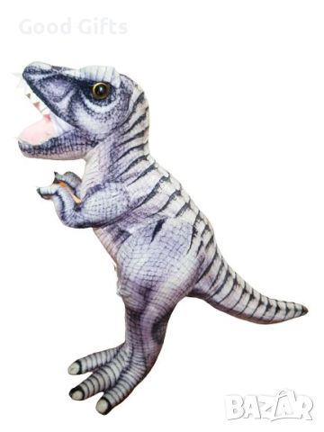 Плюшена играчка Динозавър Тиранозавър, Сив, 30см, снимка 5 - Плюшени играчки - 45780351
