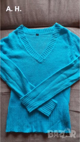 Синя блуза с дълъг ръкав, снимка 1 - Блузи с дълъг ръкав и пуловери - 27068423