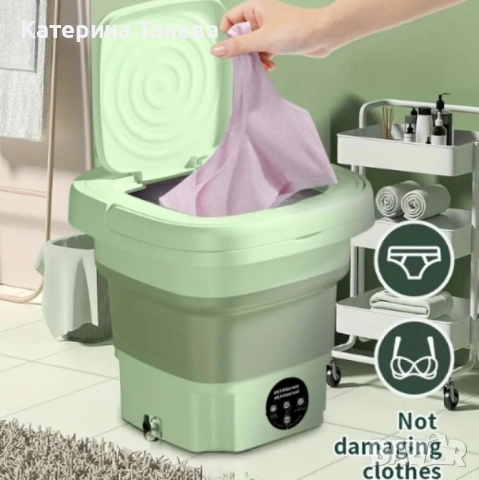 Електрическа компактна преносима пералня с горен отвор и контрол на докосване, снимка 5 - Перални - 51074089