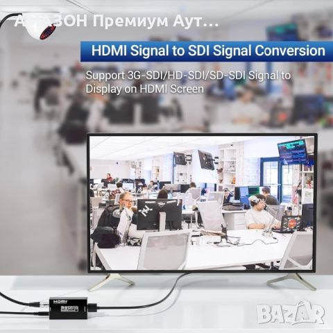 TLEOOSY 1080P SDI Към HDMI Конвертор, Поддържа 3G-SDI/HD-SDI/SD-SDI Сигнал за HDMI екран, снимка 3 - Стойки, 3D очила, аксесоари - 45961920