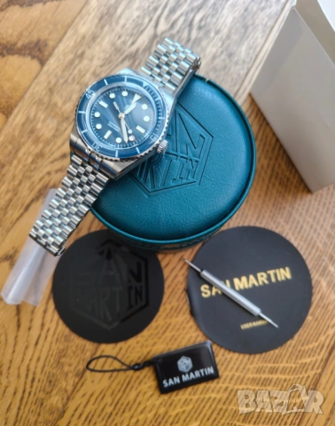 San martin automatic diver 200м, сапфир, фул сет, бартер, снимка 5 - Мъжки - 53817514