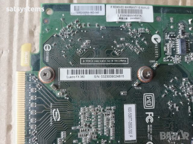 Видео карта NVidia Quadro FX 380 256MB GDDR3 128bit PCI-E, снимка 9 - Видеокарти - 45697133