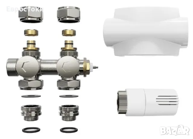 Комплект Heilmetz® Multiblock за свързване на радиатора с термостат, снимка 3 - Отоплителни печки - 48493745