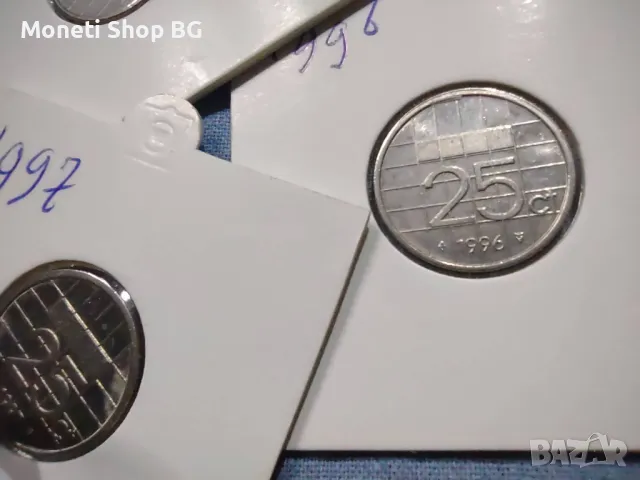 Лот монетиот от  25 цента Нидерландия с поредни години., снимка 3 - Нумизматика и бонистика - 50049119