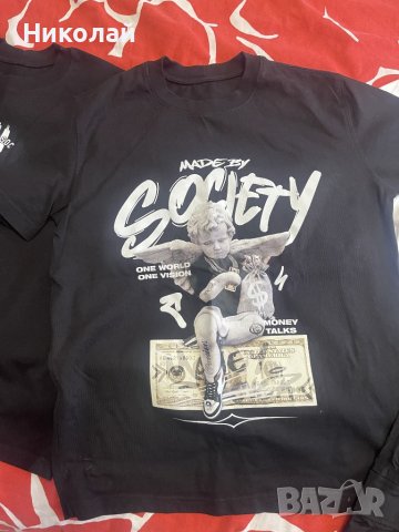 НОВИ!Тениски с печат MADE BY SOCIETY 7-10г., снимка 5 - Детски анцузи и суичери - 50344236