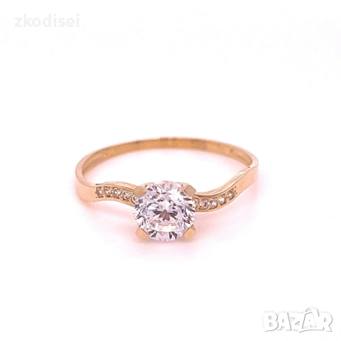 Златен дамски пръстен 1,38гр. размер:56 14кр. проба:585 модел:34402-4