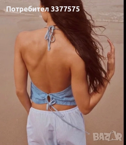 ZARA дънков топ елек бюстие, снимка 2 - Корсети, бюстиета, топове - 54185705