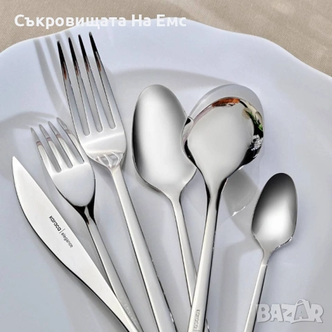 💫 KARACA New Everest 84части 💫 Комплект Прибори за Хранене 84части за 12човека , снимка 7 - Прибори за хранене, готвене и сервиране - 53714727