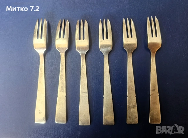 Стари антикварни посребрени  вилички 6 бр., снимка 4 - Антикварни и старинни предмети - 53796626