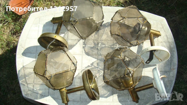 Месингови лампи и лампион, снимка 3 - Настолни лампи - 43500374