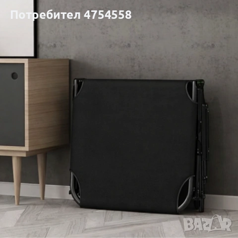 Сгъваемо къмпинг легло и градински шезлонг 2в1, с мек матрак и възглавница, Регулируем, Черен, 180x5, снимка 4 - Спални и легла - 53879646