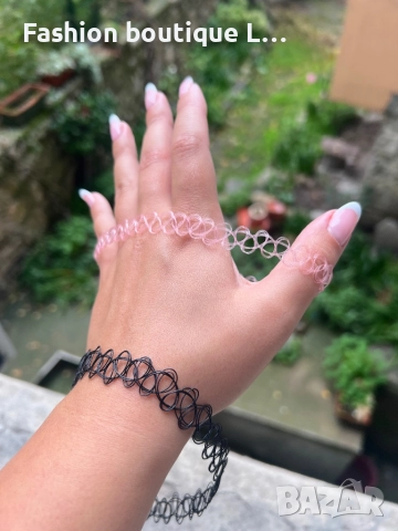 Комплект от 2 чокъра в черен и розов цвят ❤️🖤, снимка 2 - Колиета, медальони, синджири - 52377926